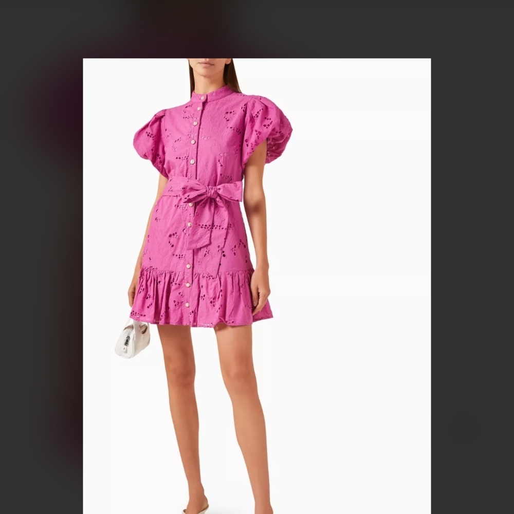 Elliatt Fuchsia Eyelet Mini Dress New With Tags